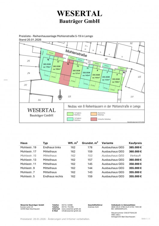 8 Reihenh&auml;user in Lemgo â Mohlenstrasse - Bild 4